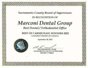 Marconi Dental Group certificate picture